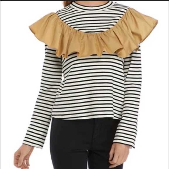Anthropologie Women’s English Factory Black and White Cotton Blouse Size M - Picture 1 of 11